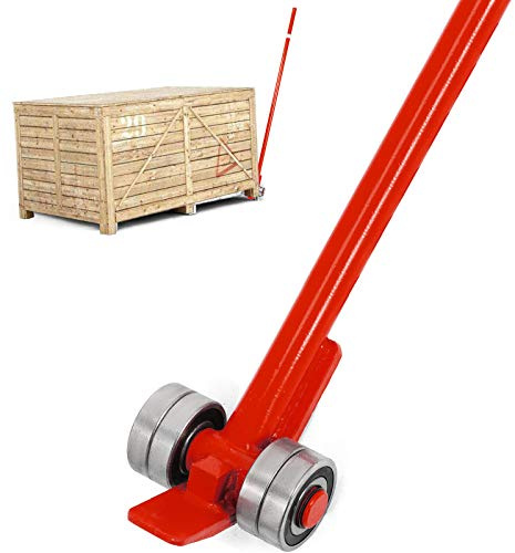 BestEquip 3T Prylever Bar 6600 Lbs Capacity Steel Pry Lever Bar Heavy Duty with Wheels Prylever with 5FT Length Handle