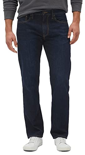GAP Mens Straight Fit Jeans, Dark Wash, 34W x 30L US