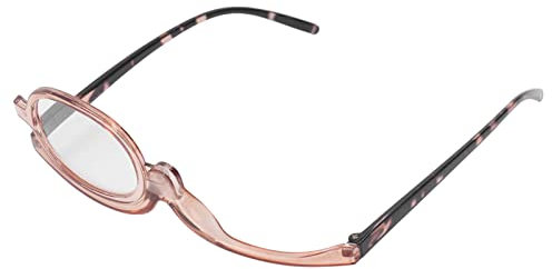 Make-up-Brille, Make-up-Reader, Flip-Linse, Tragbar, Bequem zu Bedienen, Vergrößerung mit Eyeliner-Box für den Salon (+2.00)