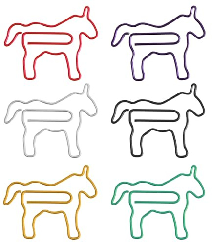 Ensemble de 50 trombones cheval, trombones marque-page de dessin animé, porte-mémo animal mignon, cheval marque-page, fournitures de bureau adaptées aux étudiants et aux enseignants