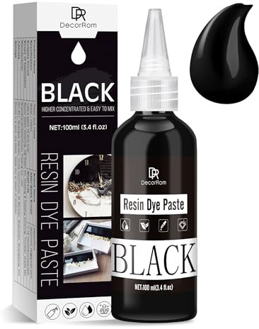 Black Epoxy Resin Pigment Paste - 100ml Concentrated Resin Dye, Opaque Color for Art, River Tables, Black Epoxy Dye UV Jewelry Making, Painting, Coasters & DIY Crafts