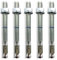Lot de 5 chevilles professionnelles pour charges lourdes M10 x 135 - Galvanisées - Homologation ETA - Option 1 pour béton fissuré et non fissuré - Ancrage en béton pour charges élevées - Boulons