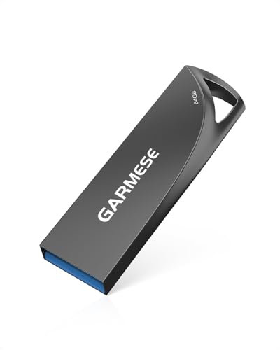 GARMESE 64GB USB 3.0 Flash Drive, Metal Waterproof & Slim Portable Memory Stick with Keychain Hole, Thumb Drive for PC/Laptop/Car/Travel Data Storage