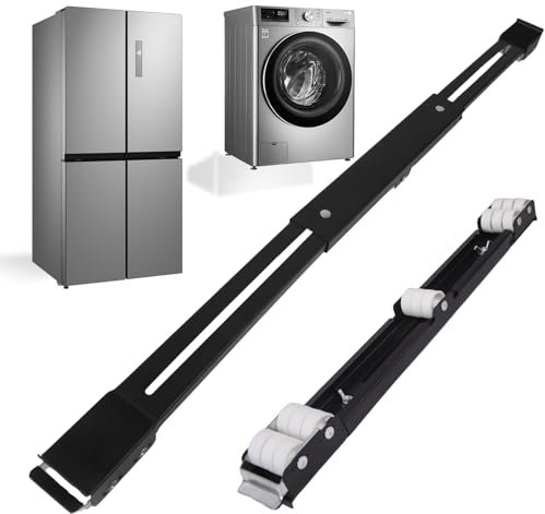 ilauke Appliance Rollers Appliance Sliders, Washing Machine Wheels Washing Machine Sliders Stand Dryer Fridge Mobile Rolling Base Adjustable Furniture Washing Machine Dolly, Black
