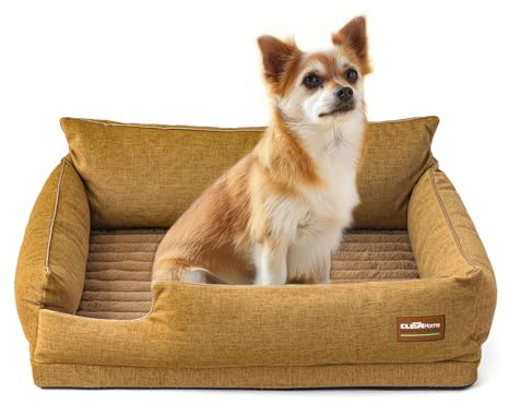 ClevaHome Orthopädisches Hundesofa für kleine Hunde und Katzen – Wasserabweisender & Waschbarer Bezug, Rutschfester Boden, Komfortables Sofa mit Ei-Kisten-Schaumstoff