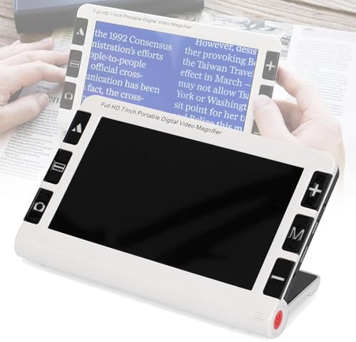 McbeAn Ausilio Visivo Portatile HD con Luce, Ausilio per La Lettura Elettronico per Ipovedenti da 7,0 Pollici, Commutazione modalità 19 Colori, Zoom 2-32x, Commutazione Obiettivo Lontano E Vicino