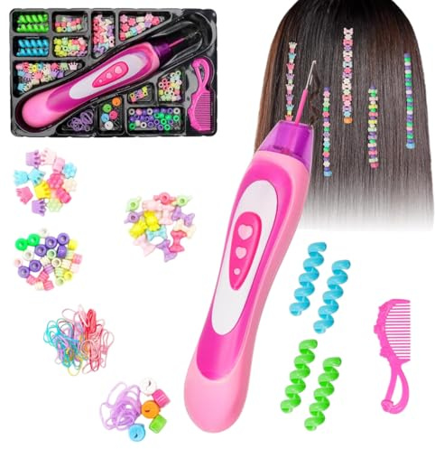 Macchina Infila Perline Bambini Set Parrucchiera Bambina Accessori Capelli Bambina Perline Treccine Capelli Bambina Crea Bracciali Perline per Capelli per Trecce Macchinetta per Perline Decora Fashion