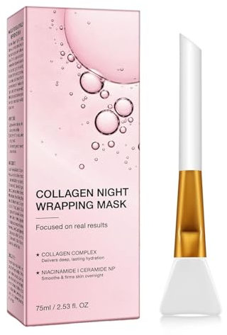 Collagen Night Wrapping Mask, Peel Off Collagen Overnight Mask Face - Deep Hydration for Radiant Skin, Elasticity & Hydration Care, Reduces Sagging & Dullness