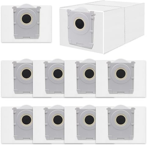 T50 Sacchetti per ECOVACS T50 Pro Omni/Gen2/Gen3,T50 Omni/Gen2,T50 Max Pro,X8/X9 PRO,T80/T80S Omni,T30C Pro,T30C Omni Aspirapolvere,Accessori per Sacchetti per Carbone Attivo,10 Pezzi 3L Dust Bags