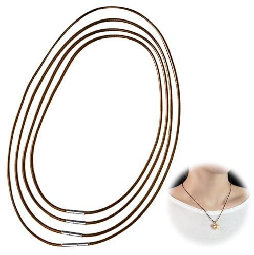4 Stück Lederband für Ketten,Lederkette Damen Lederbänder für Ketten,Lederband Kette mit Verschluss,Lederhalsband Damen,Herren Kette Lederhalsband Männer Lederkette mit Verschluss,Lederhalskette