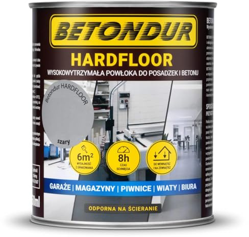 Betondur Betonfarbe Grau 0,75 L – Bodenfarbe Innen & Außen für Garage, Keller & Werkstatt – abriebfest, wasserbasiert & schnelltrocknend Hardfloor