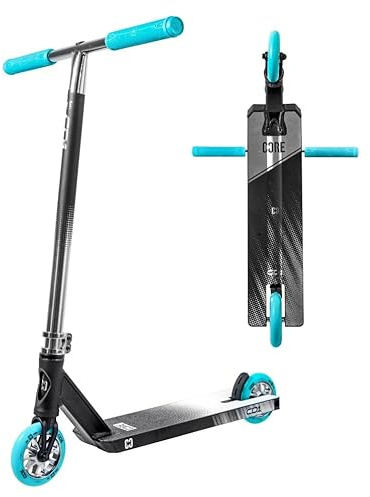 CORE CD1 Monopattino acrobatico – Monopattino professionale e per bambini, età 8-12 anni, stile libero, skatepark, perfetto per principianti ragazzi e ragazze (CD1 – Cromo/foglia di tè)