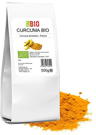 Curcuma in polvere Bio macinata fine 500 g 100% Naturale Vegan Gluten free - Cucina salutare Tisane - LaborBio