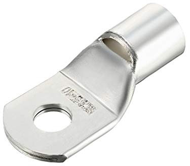 sourcing map Copper Wire Lugs,95mm2 SC95-10,Bolt Hole,Battery Cable Ends Eyelets Crimp Tubular Ring Terminals Connectors Silver Tone 5Pcs