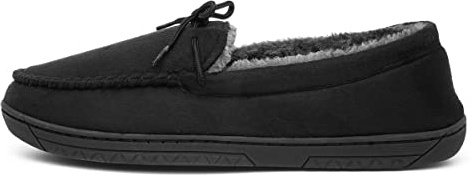 The Slipper Company Mens Moccasin Slipper in Black - Size 9 UK - Black