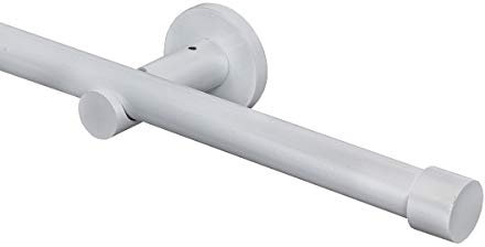 GARDINEUM Gardinenstange Ø 20 mm für Ösenvorhänge, modern, 1-Lauf, versch. Farben, alle Längen von 0,60 m - 2,40 m möglich (1,60, weiß)