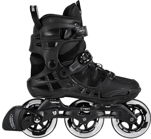 Powerslide Inline Skate Phuzion Argon Black 100 - Fitnessskate für Damen und Herren - Inliner Triskate schwarz Gr. 40-47 100 mm Rollen Gr. 42