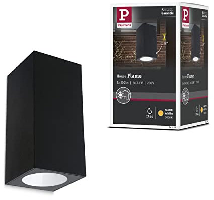 Paulmann 94328 LED Außenleuchte Außenwandleuchte Flame IP44 eckig incl. 2x2,8 Watt Anthrazit Außenlampe Aluminium 3000 K
