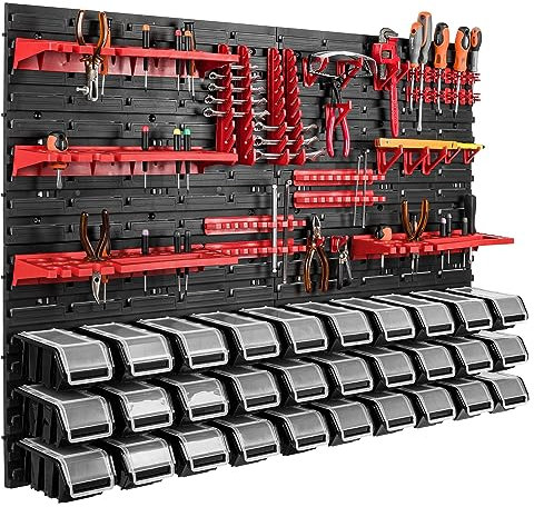 botle 115 x 78 cm Wandregal 30 Sichtlagerkästen Deckel Werkzeughalter Stapelboxen Werkstatt Werkbank