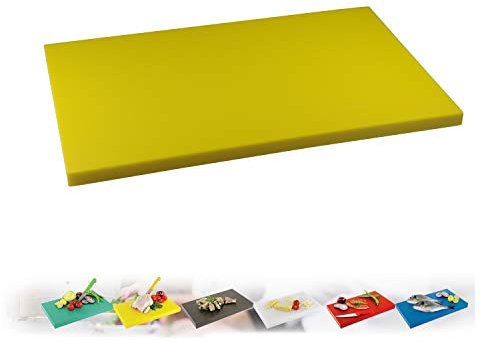 Tabla de cortar, tabla de cortar de plástico, en (XL o XXL) (amarillo, (XXL) 60 x 40 x 2 cm)