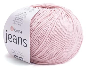 YarnArt, Jeans, Hilo de mezcla de algodón para amigurumi, ganchillo y punto, hilo turco suave 55 % algodón, 45 % poliacrílico, para proyectos hechos a mano, Color 83