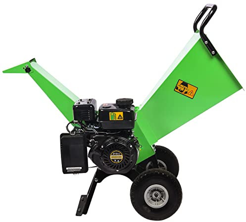 GARDENBEAUT R30 Benzin Häcksler, 7 PS 212 CCM 4-Takt Benzinmotor, max. 76 mm Aststärke, Holz Häcksler Gartenhäcksler