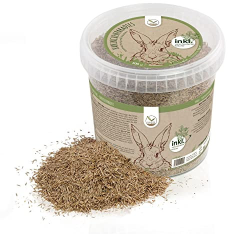 500g Semi di prato per conigli - Sementi per la coltivazione di cibo supplementare fresco per conigli e altri piccoli animali durante tutto l'anno