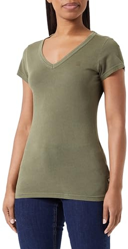 G-Star RAW Damen Eyben Slim V-Neck Top, Grün (Dark Olive gd D21314-B059-C793), XS