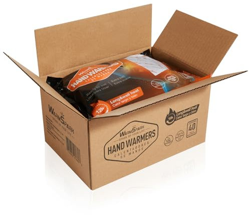 WarmSpark Handwärmer –40 Paar - Taschenwärmer Wärmepads, 12 Stunden wohltuende Wärme von 55°C - EXTRA WARM