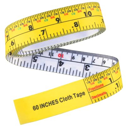 60'' Fractional Inch and Decimal Engineer Scale Cloth Tape Measure