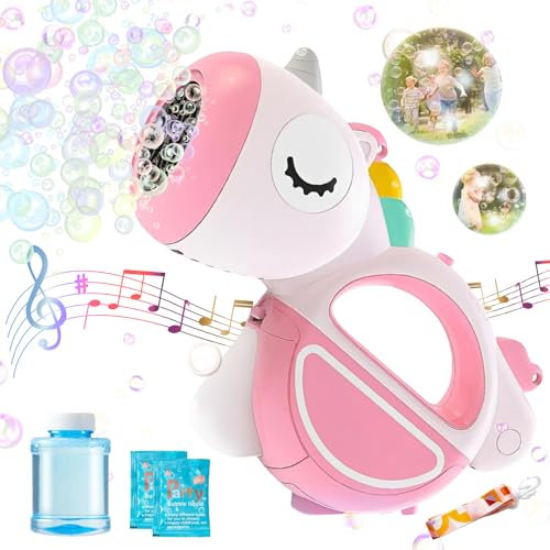 Seifenblasenmaschine, Seifenblasenpistole Kinder, Seifenblasen Pistole, Seifenblasenmaschinen, Seifenblasenpistole Hochzeit mit 120ML Seifenblasen Flüssigkeit, Bubble Gun für Kinder Geburtstag Party