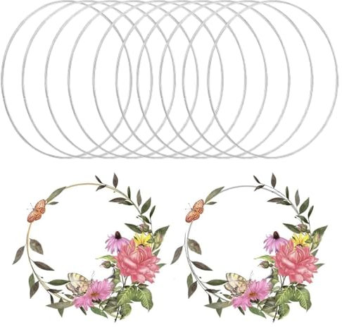 10 Pezzi 10cm Anelli in Metallo,Cerchi per Acchiappasogni Cerchio,Cerchi Dorati,Cerchi per bomboniere,Cerchi in ferro anelli metallo,Cerchio metallo allestimenti per Fai Da Te, Macramè, Acchiappasogni