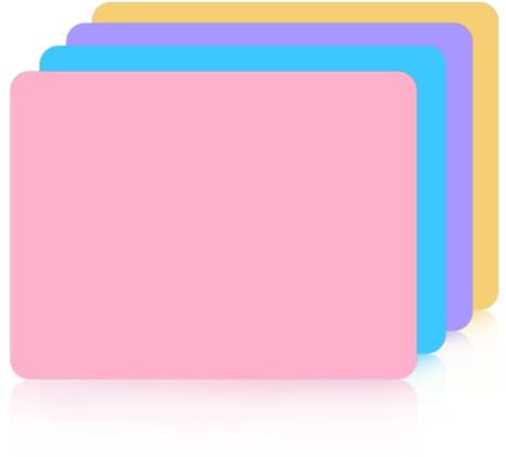 Silikonmatte, 4 Stück Bastelunterlage, 40x30cm Bastelunterlage Kinder, Malunterlage für Kinder Silikon unterlage Mal Knetunterlage für Basteln, Resin Handwerk Kinder Malen (Lila, Rosa, Gelb, Blau)