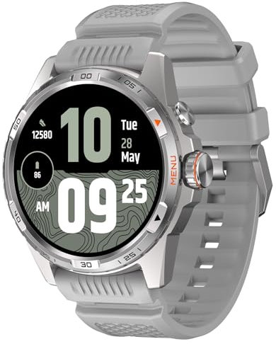 Ticwatch Atlas Smartwatch für Männer Android Wear OS Smart Watch 90 Std. Akku 110+ Trainingsmodi Heatmap Sturzerkennung Gesundheits- und Fitnesstracker 5 ATM GPS-Kompass Nur Android-kompatibel (Grau)