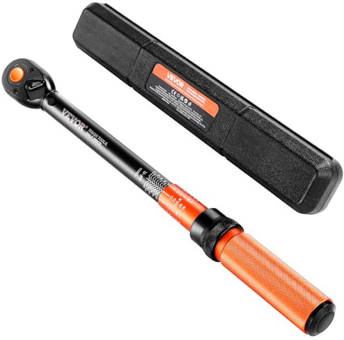 VEVOR Llave Dinamométrica de Clic Accionamiento de 1/2 13,6-230,5 Nm 72 Dientes Llave Dinamométrica de Doble Dirección con Escalas de doble Rango, Estuche de Transporte para Reparación de Coches