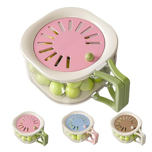 Cestino scolapasta, scolapasta per frutta e verdura e cestello per il lavaggio, set di ciotole scolapasta, contenitore impilabile per frutta con coperchio e manico, scolapiatti per cucina (Rosa)