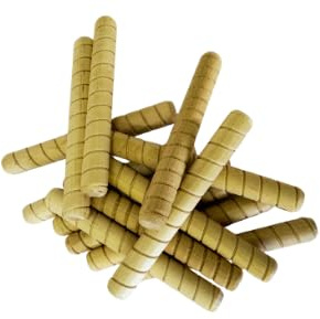 Wooden Dowel Pins, Spiral Grooved, Natural Unfinished, 1/2 x 4 Inch, for Woodworking, Furniture, Crafts (12)