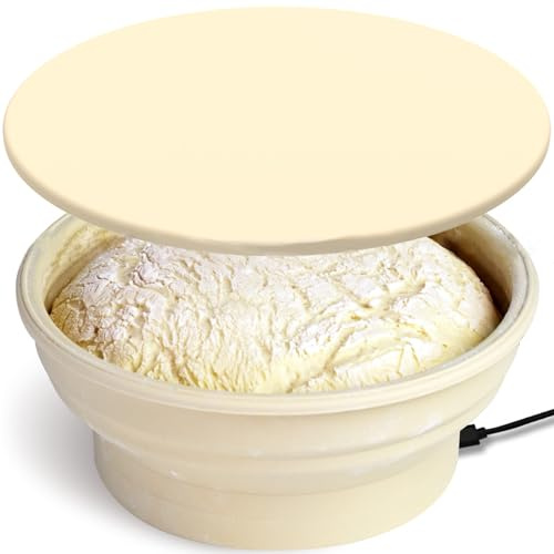 JINQIGG Bannetons - Cuenco de silicona de grado alimenticio para fermentación de masa madre y pan, suministros para hornear, accesorios de cocina