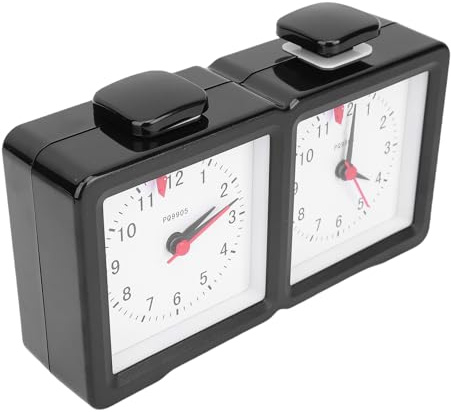 RiToEasysports Orologio da Scacchi Analogico, Timer da Scacchi Meccanico in ABS con Indicazione Precisa dell'ora per e Giochi da Tavolo Cinesi e Internazionali