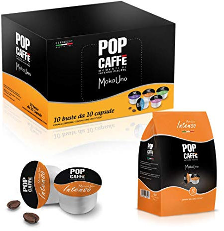 50 CAPSULE POP CAFFE' MOKA-UNO 1 INTENSO COMPATIBILI UNO SYSTEM ILLY KIMBO