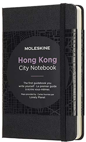 Moleskine City Notebooks Hong Kong with Plain and Ruled Page, Notebook with Hard Cover, Elastic Closure and City Maps, Black Colour, Size 9 x 14 cm, 220 Pages