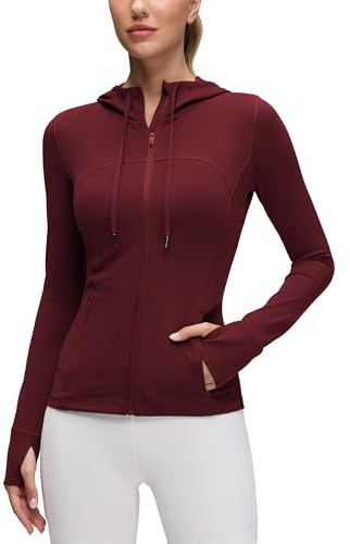CRZ YOGA Butterluxe Hoodiejackor höftlängda Red Merlot M