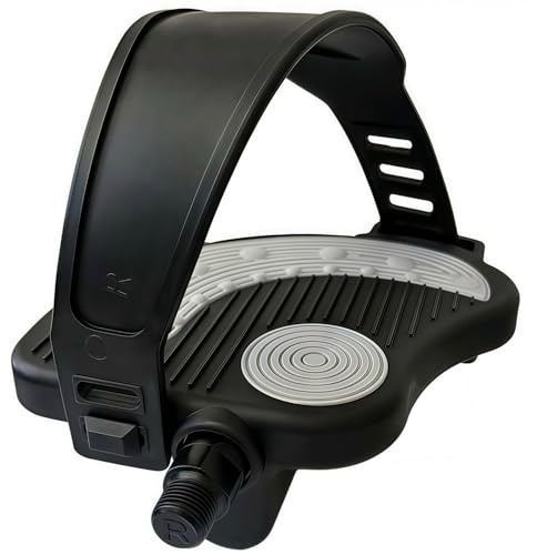 YBEKI Pro-Grade Exercise Bike Pedals with Adjustable Straps - 9/16 & 1/2 Spindle for Indoor Peloton/Schwinn/Spin Bikes | Heavy-Duty PP Plastic & PVC Straps + 500lb Capacity
