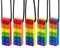 Novelfun Sensory Chew Halskette, 5 Stück Regenbogenfarben Silikon Kauanhänger Training Spielzeug Kauen Halskette für das Zahnen von Babys, Autismus ADHS SPD, Oral Motor, Angst Kinder
