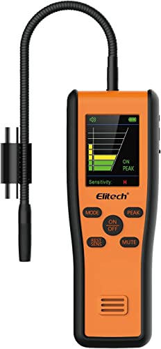 Detector de Fugas de refrigerante Elitech IR-200 2 en 1 Probador de Alta sensibilidad con Sensor Dual de diodo infrarrojo y calentado Vida útil de 10 años