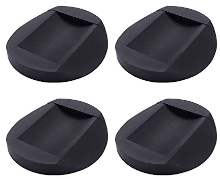 VooGenzek 4 Piezas Tazas de Goma para Muebles, Almohadillas Protectoras de Goma para Pies, Antivibración Lavadora, Protectore de Piso para Suelos, Camas, Sofás, Sillas, Ruedas, Negro