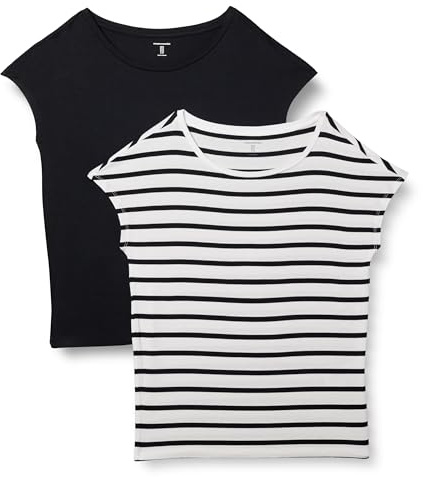 Amazon Essentials Femme T-Shirt en Jersey à Manches Courtes, Encolure Bateau, Coupe Classique