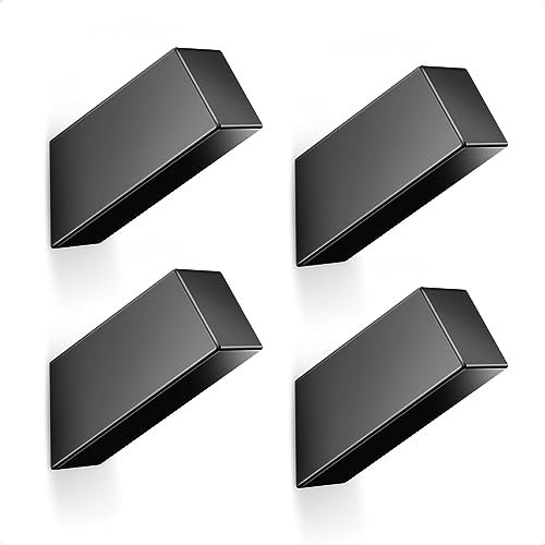 GUWINA Kleiderhaken Wand Schwarze Diagonal Quadrat, 4 Minimalistisch Garderobenhaken Eckig Wandhaken zum Aufhängen von Roben, Hüten Ideal für Schlafzimmer, Badezimmer, Huthaken mit Schrauben