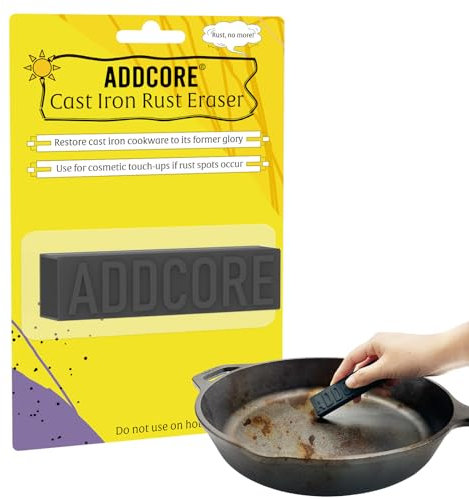Wzporzst Rust Eraser, Premium Rust Remover for Cast Iron Pans, Knives & Tools, Hard Anodized Cookware and Other Pots, Remove Rust from Any Metallic Surface - 1 Pieces