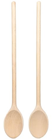 Chinchilla® Set di 2 cucchiai da cucina in legno, 30 cm, cucchiai in legno di faggio per cucinare e cuocere, posate da cucina sostenibili per la cucina, cucchiaio ecologico, durevole ed ergonomico